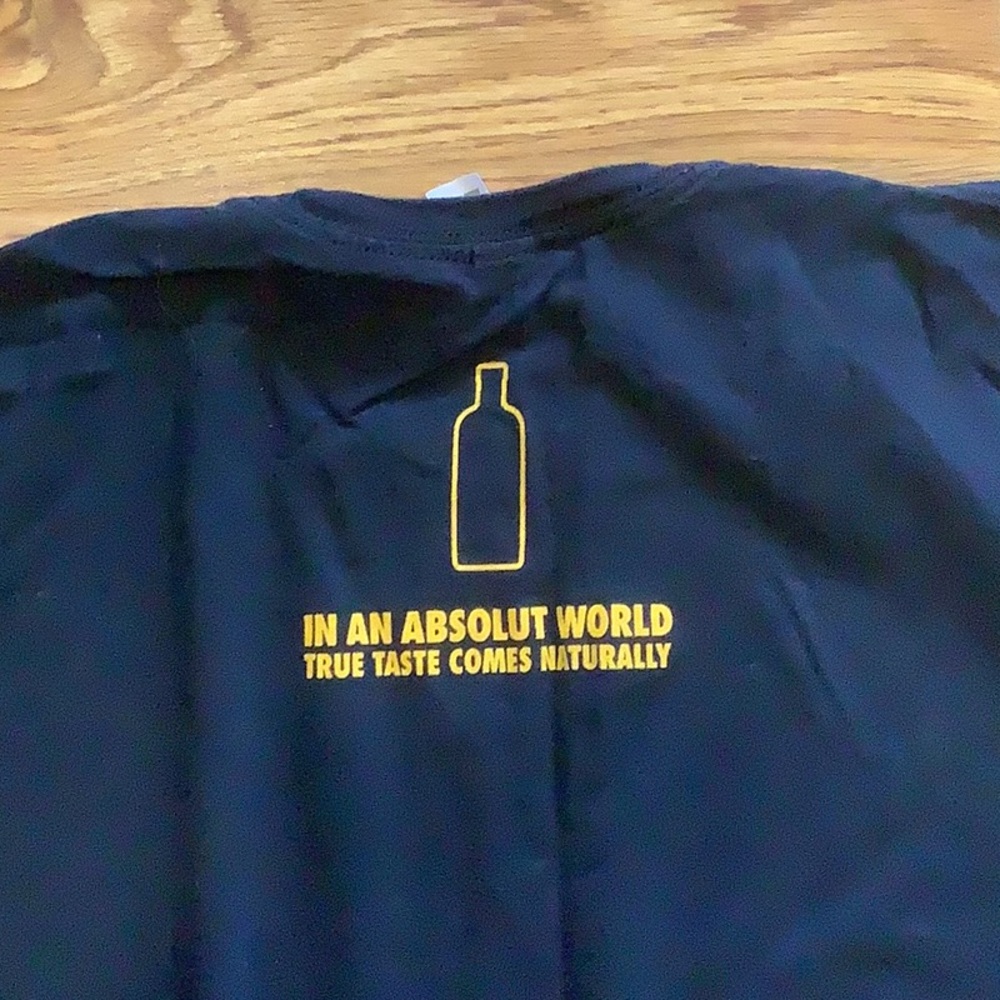 ABSOLUT VODKA Black Tee Shirt Short Sleeve XL